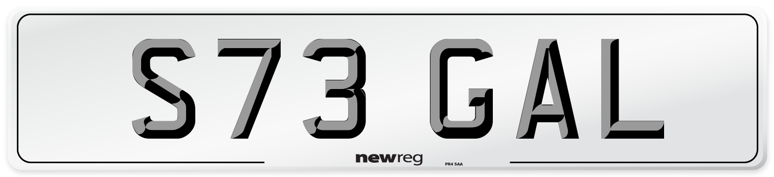 S73 GAL Number Plate from New Reg
